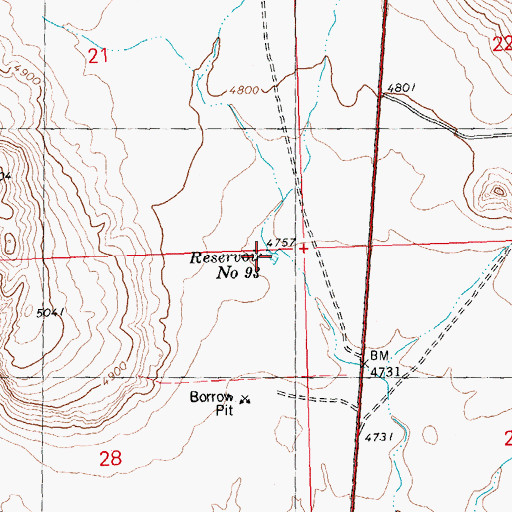 Topographic Map of Reservoir Number Ninety-Three, ID