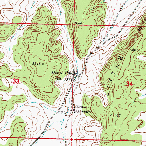 Topographic Map of Dime Pond, AZ