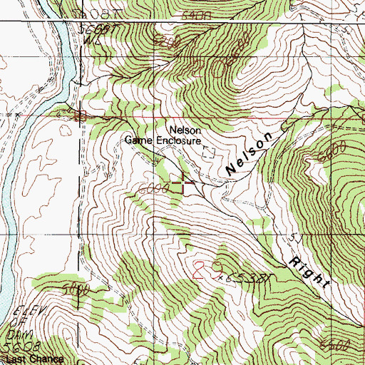 Topographic Map of Right Fork Nelson Canyon, ID