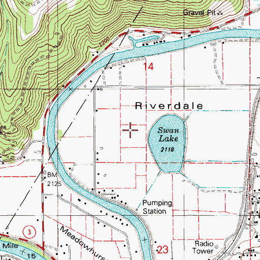 Topographic Map of Riverdale, ID
