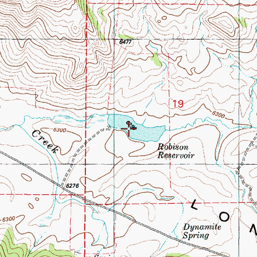 Topographic Map of Robison Reservoir, ID