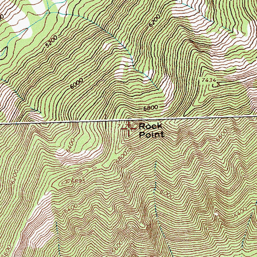 Topographic Map of Rock Point, ID