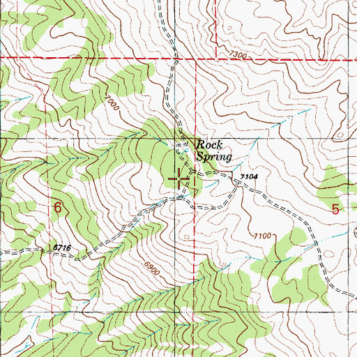 Topographic Map of Rock Spring, ID