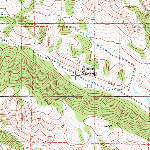 Topographic Map of Rosie Spring, ID