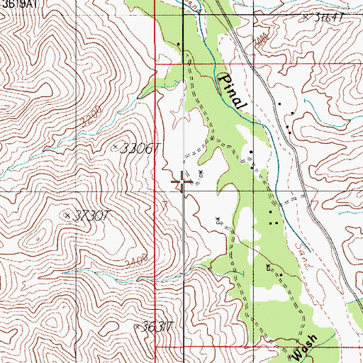 Topographic Map of Hicks Well, AZ