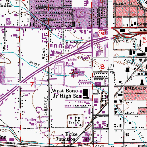 Topographic Map of Saint Alphonsus Regional Medical Center, ID
