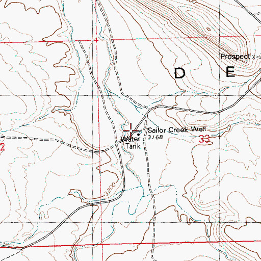 Topographic Map of Sailor Creek Well, ID