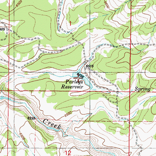 Topographic Map of Parleys Reservoir, ID