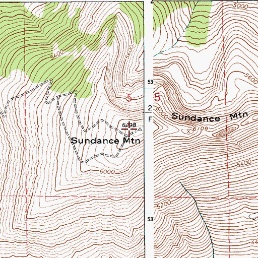Topographic Map of Sundance Lookout Station, ID