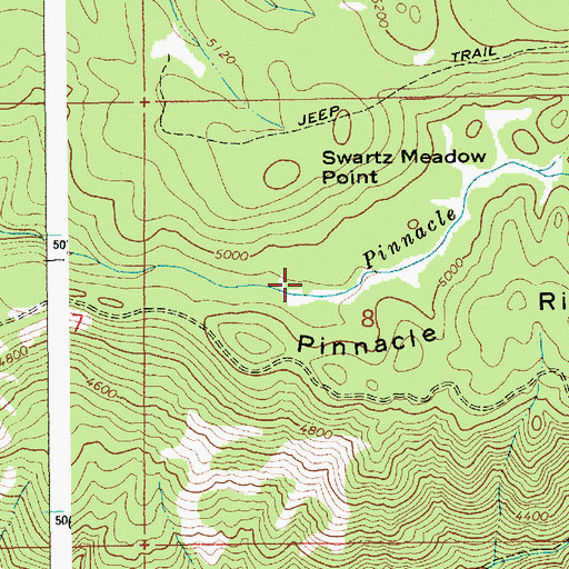 Topographic Map of Swartz Meadow, ID