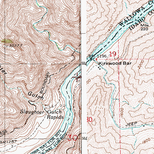 Topographic Map of Snake National Wild River, ID
