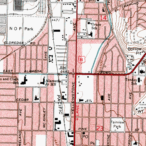 Topographic Map of Alameda Plaza, ID