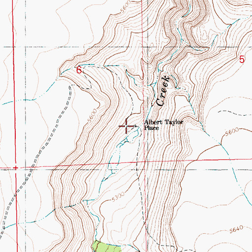 Topographic Map of Albert Taylor Place, ID