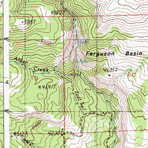 Topographic Map of Alder Creek, ID