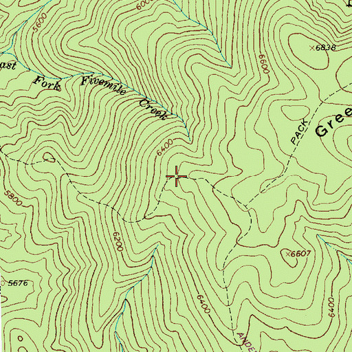 Topographic Map of Anderson Butte National Recreation Trail, ID