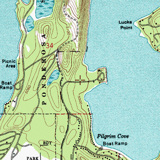 Topographic Map of Alice Pittinger Girl Scout Camp, ID