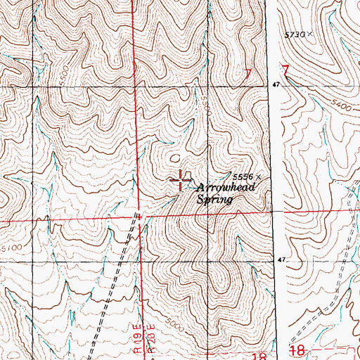 Topographic Map of Arrowhead Spring, ID