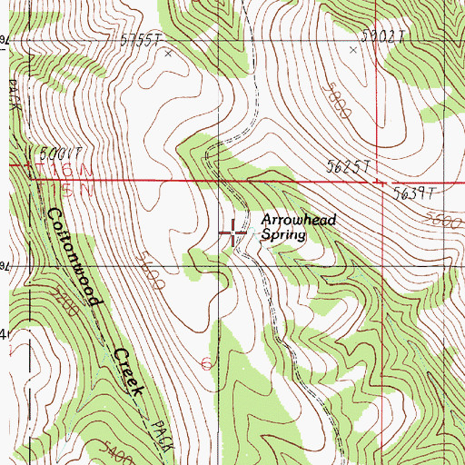 Topographic Map of Arrowhead Spring, ID