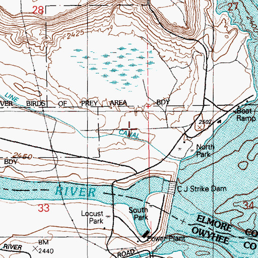Topographic Map of Borden Lake, ID