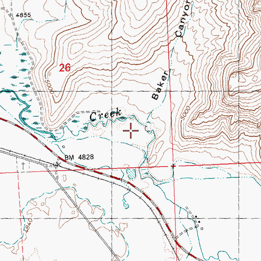 Topographic Map of Baker Canyon, ID