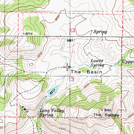 Topographic Map of The Basin, ID