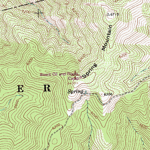Topographic Map of Bears Oil and Roots Camp, ID