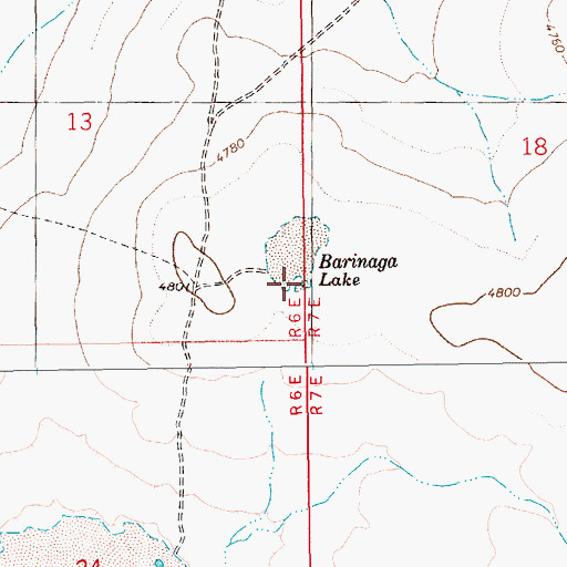 Topographic Map of Barinaga Lake, ID