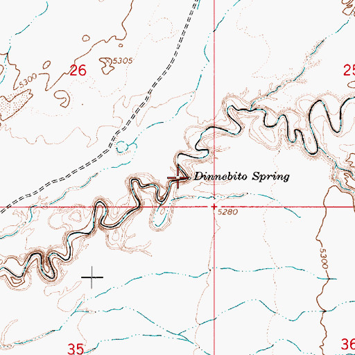 Topographic Map of Dinnebito Spring, AZ