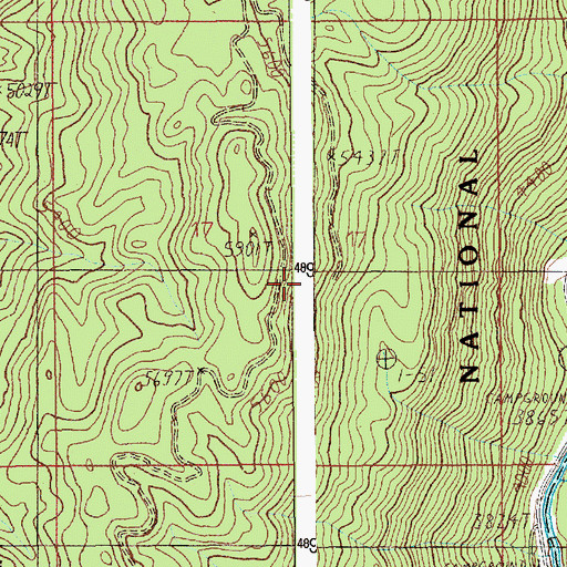 Topographic Map of Big Eddy Trail, ID
