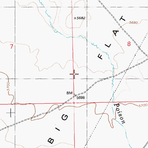 Topographic Map of Big Flat, ID