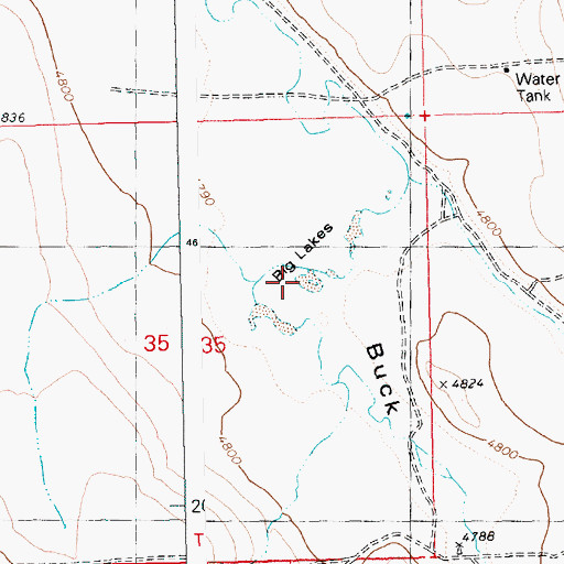 Topographic Map of Big Lakes, ID