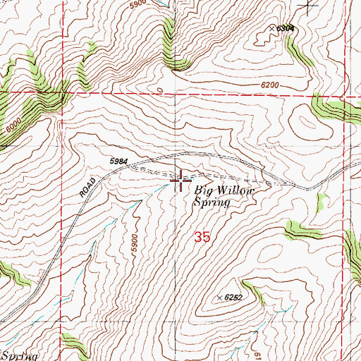 Topographic Map of Big Willow Spring, ID