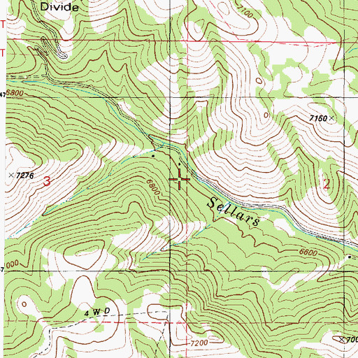 Topographic Map of Birch Creek Mountain, ID