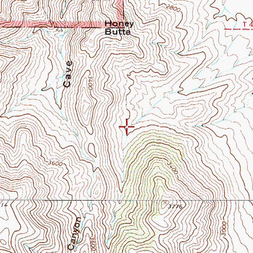 Topographic Map of Honey Butte Well, AZ