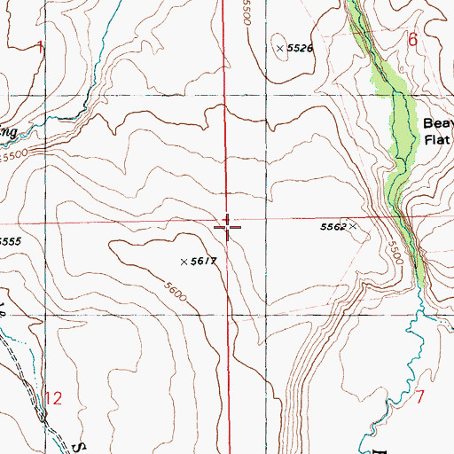 Topographic Map of Black Rock, ID