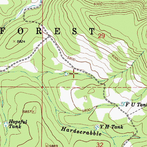 Topographic Map of Hopeful Tank, AZ