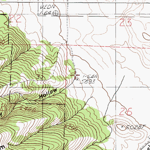 Topographic Map of Bluff Hollow, ID