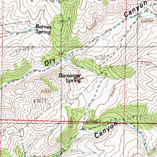 Topographic Map of Boosinger Spring, ID