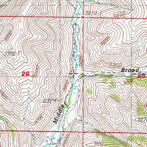 Topographic Map of Broad Hollow, ID