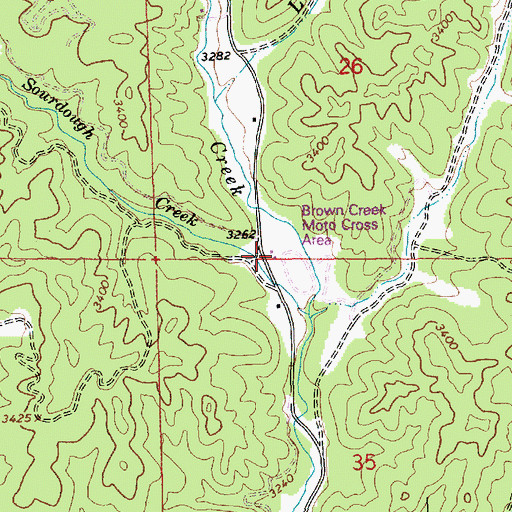 Topographic Map of Brown Creek Moto Cross Area, ID