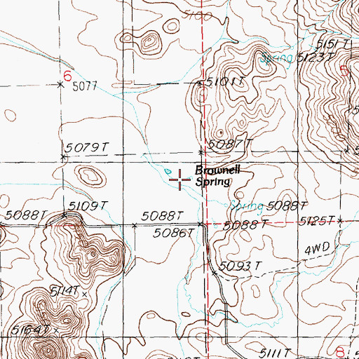 Topographic Map of Brownell Spring, ID