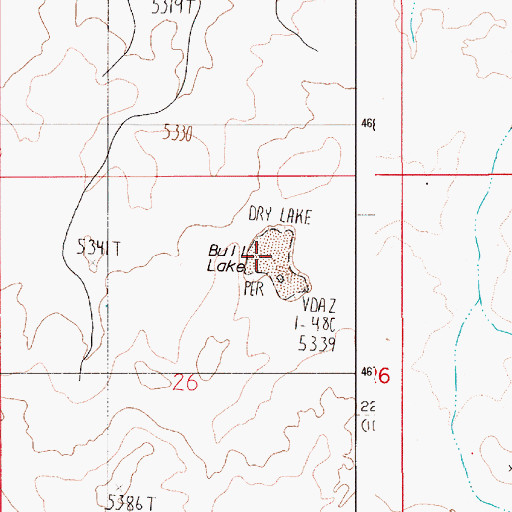 Topographic Map of Bull Lake, ID