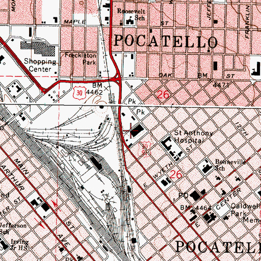 Topographic Map of Buttrey-Osco Family Center, ID