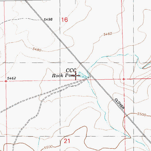 Topographic Map of CCC Rock Pond, ID