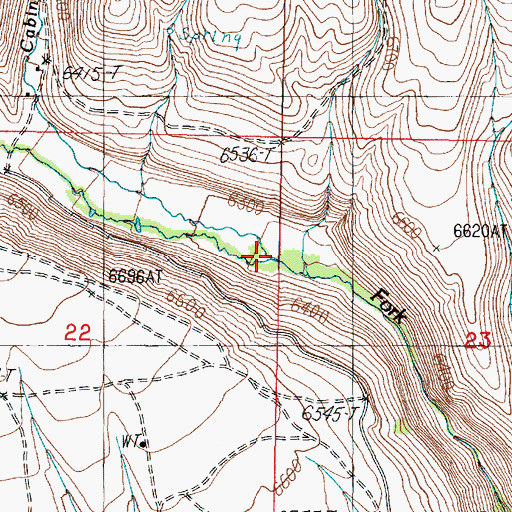 Topographic Map of Cabin Creek, ID