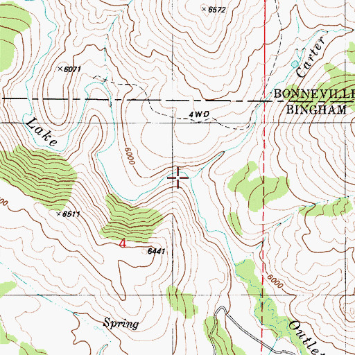 Topographic Map of Carter Creek, ID