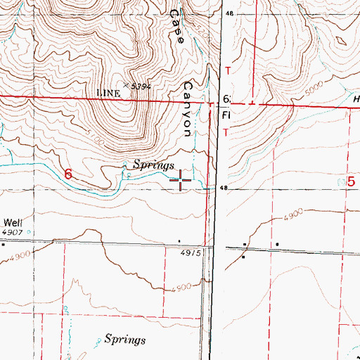 Topographic Map of Case Canyon, ID