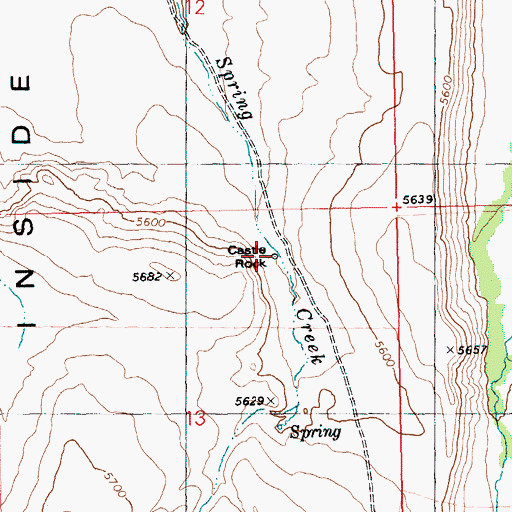 Topographic Map of Castle Rock, ID