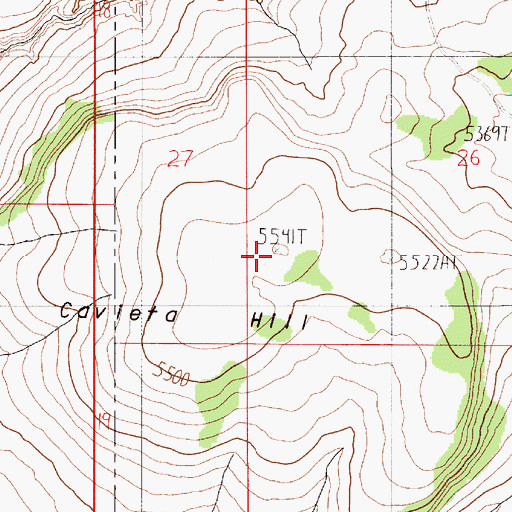 Topographic Map of Cavieta Hill, ID