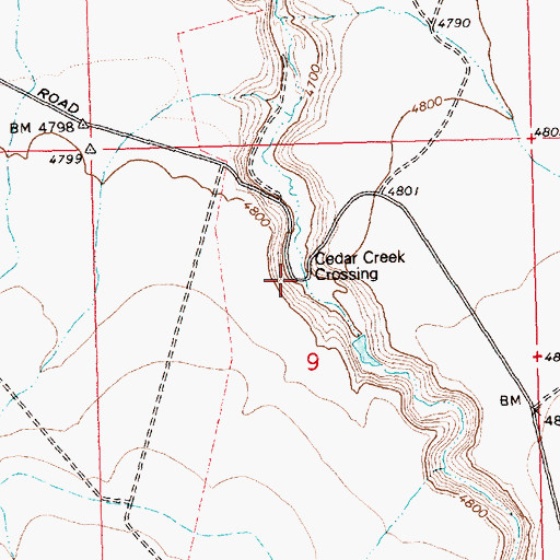 Topographic Map of Cedar Creek Crossing, ID